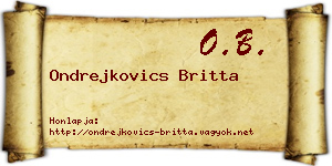 Ondrejkovics Britta névjegykártya